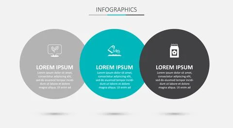Set Watering can, Leaf and Pack full of seeds. Business infographic templat.. Illustrazione stock
