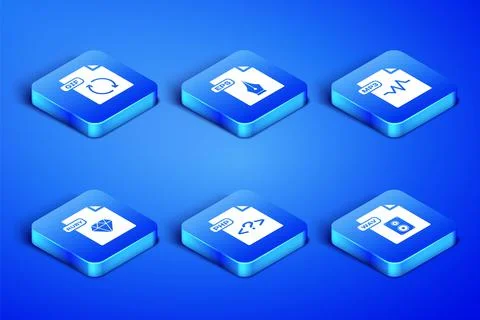 Set WAV file document, GIF, PHP, RUBY, EPS and MP3 icon. Vector Illustration
