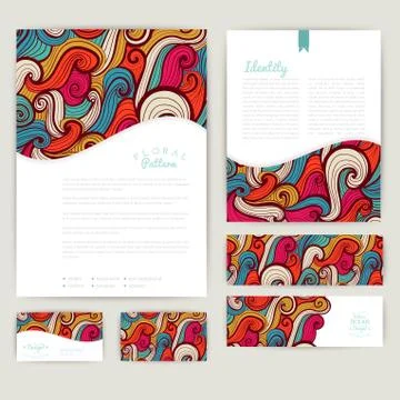 Set of wave abstract cards, invitations. vector wave tileable pattern is mask Stock Illustration