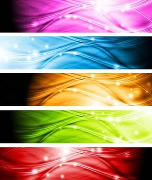 Set of wave abstract headers. Vector background eps 10 Set of wave abstrac... 写真素材