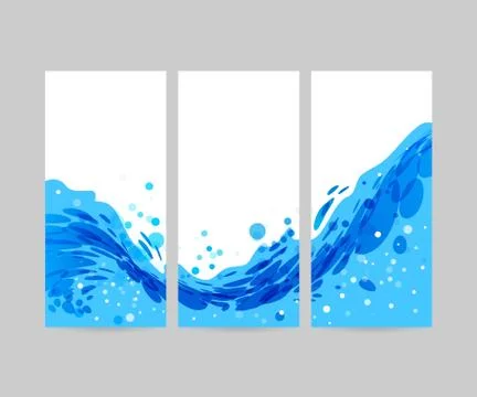 Set wave background, brochure design Stock Illustration