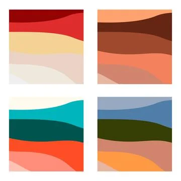 Set of Wave curve design, modern line pattern, graphic covec vector illustrat Illustrazione stock