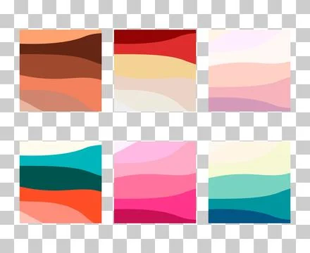 Set of Wave curve design, modern line pattern, graphic covec vector illustrat Stock Illustration