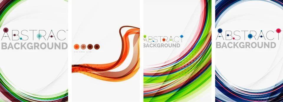 Set of wave design background posters. Vector illustration For Wallpaper, Banner Stock Illustration