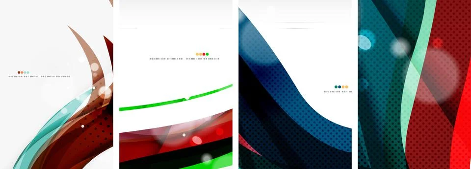 Set of wave design background posters. Vector illustration For Wallpaper, Banner イラスト素材