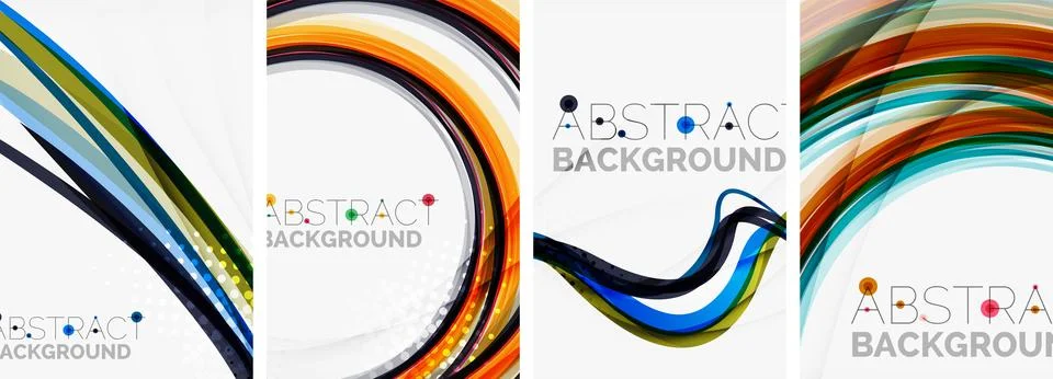Set of wave design background posters. Vector illustration For Wallpaper, Banner Stock Illustration
