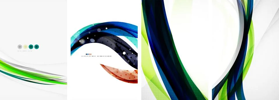 Set of wave design background posters. Vector illustration For Wallpaper, Banner Stock Illustration