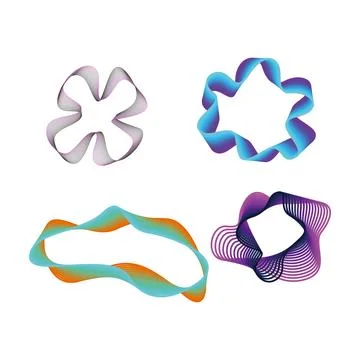 Set of wave gradient vector illustration. fluid shape sign and symbol. Stock Illustration