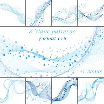 Set of Wave Patterns Stock Illustration