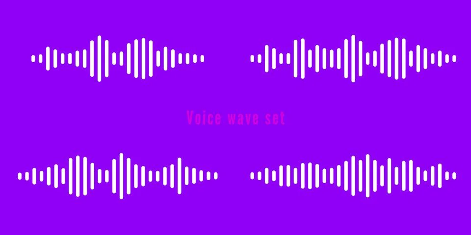 Set waves of the equalizer sound isolated on red background. Set white wave o Stock Illustration
