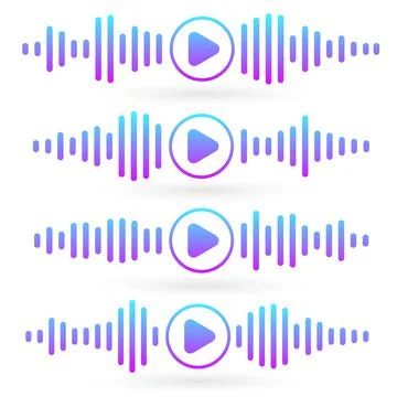 Set waves of the equalizer on white background. EQ Vector Illustration Stock Illustration