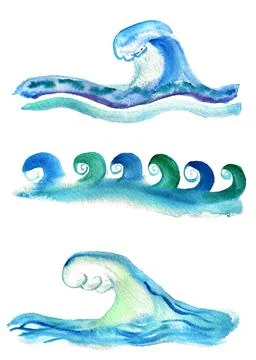 Set of waves Stock Illustration