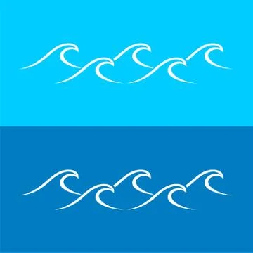 Set Waves Line Logo Template Illustration Design. Vector EPS 10. Stock Illustration