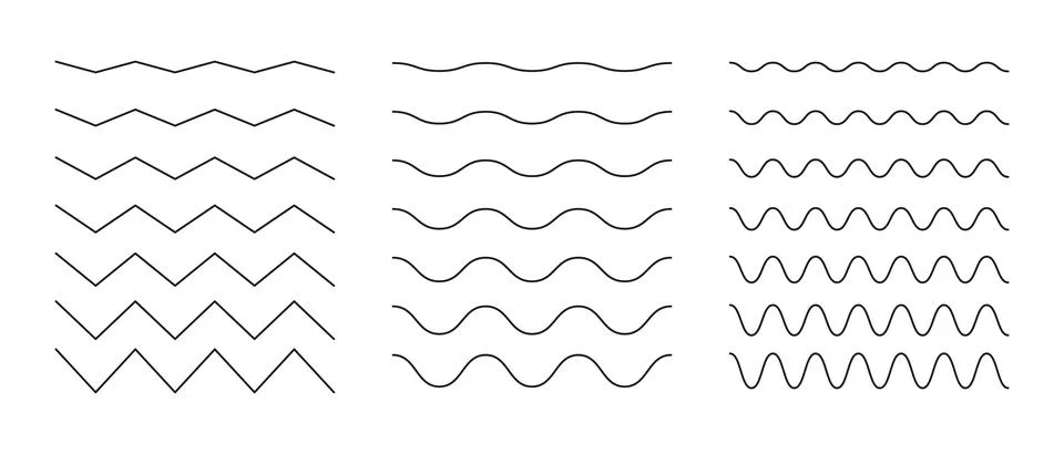 Set of waves line. Wave ornament patterns. Water Stock Illustration