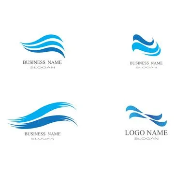 Set Waves Logo Template vector Stock Illustration
