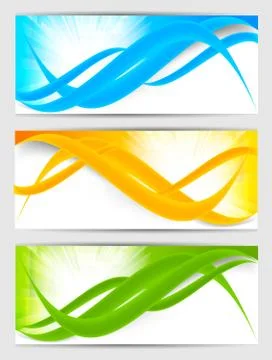 Set of wavy banners Stock Illustration