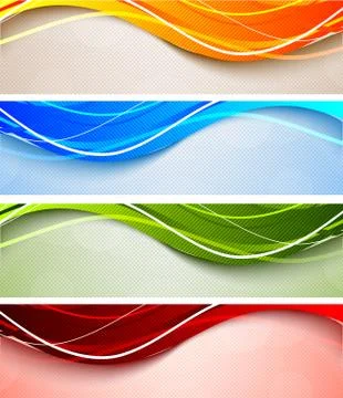 Set of wavy banners Stock Illustration