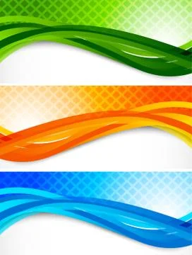 Set of wavy banners Stock Illustration