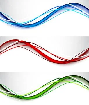 Set of wavy banners Stock Illustration