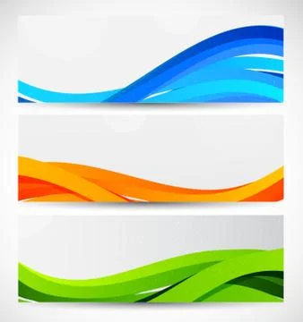 Set of wavy banners Illustrazione stock