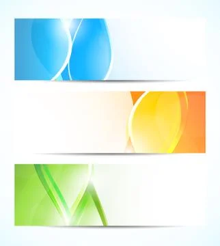 Set of wavy banners Stock Illustration