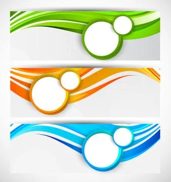 Set of wavy banners Stock Illustration