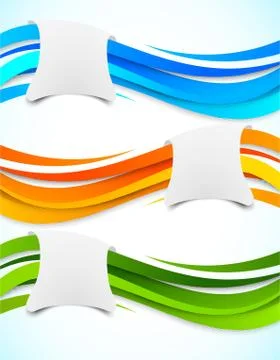 Set of wavy banners Stock Illustration