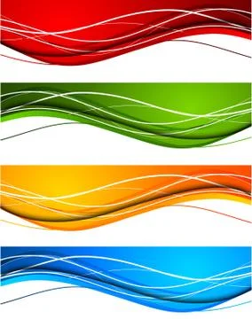 Set of wavy banners Stock Illustration