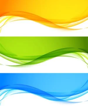 Set of wavy banners Illustrazione stock