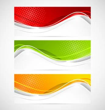 Set of wavy banners Illustrazione stock