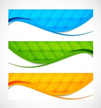 Set of wavy banners Stock Illustration