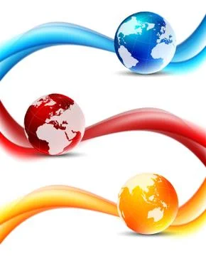 Set of wavy banners Stock Illustration