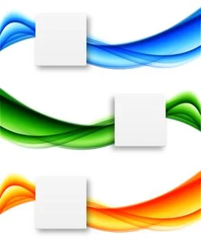 Set of wavy banners Stock Illustration