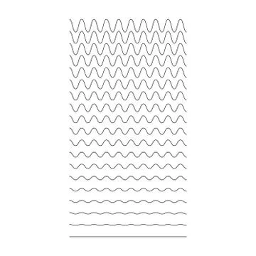 Set of wavy, curvy, zigzag horizontal lines. Vector simple new design element Illustrazione stock