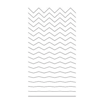 Set of wavy, curvy, zigzag horizontal lines. Vector simple new design element Stock Illustration