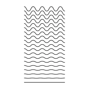 Set of wavy, curvy, zigzag horizontal lines. Vector simple new design element Stockillustratie