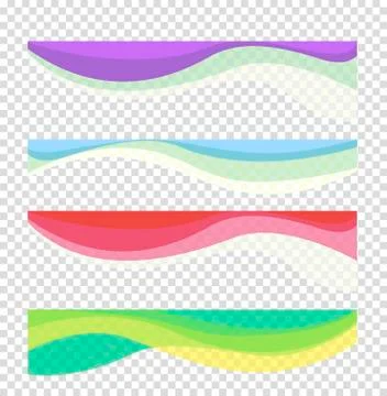Set wavy design element. Decor for brochure, banner, flyer. Fluid, color wave Illustrazione stock