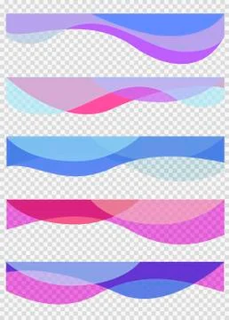 Set wavy design element. Decor for brochure, banner, flyer. Fluid, color wave Stock Illustration
