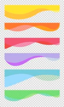 Set wavy design element. Decor for brochure, banner, flyer. Fluid, color wave Illustrazione stock