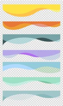 Set wavy design element. Decor for brochure, banner, flyer. Fluid, color wave Illustrazione stock