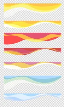 Set wavy design element. Decor for brochure, banner, flyer. Fluid, color wave Illustrazione stock