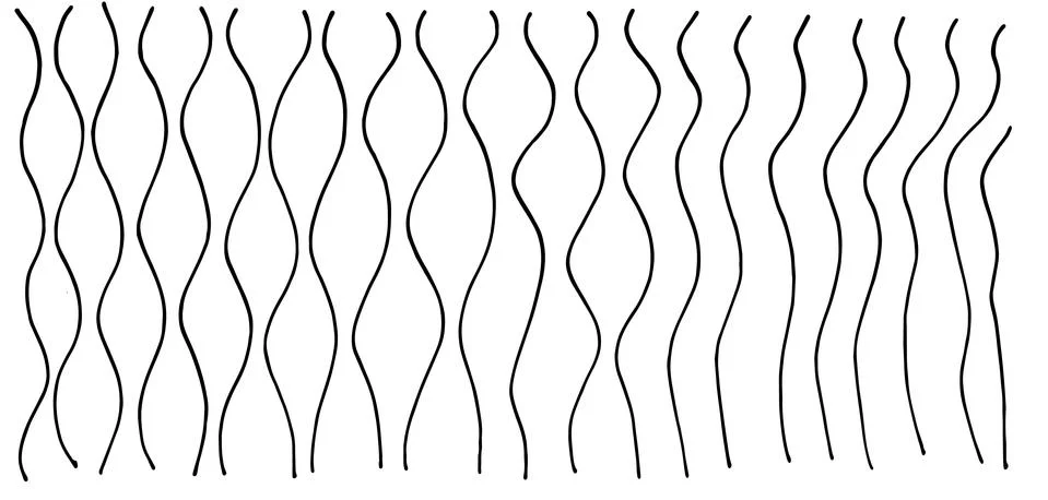 A set of wavy horizontal lines with different levels of fluctuations in the Stock Illustration