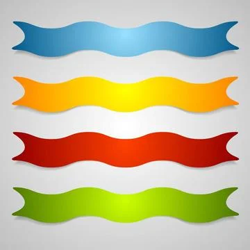 Set of wavy label ribbons Set of wavy label ribbons. Vector background Cop... Stock Photos