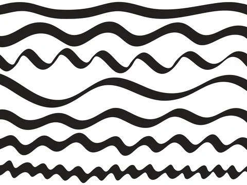 Set of wavy lines vector elements Stock Illustration