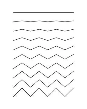 Set of wavy lines. Wavy and zigzag vector horizontal underline. Waves line set イラスト素材