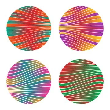 Set of wavy round elements - vector illustration Illustrazione stock