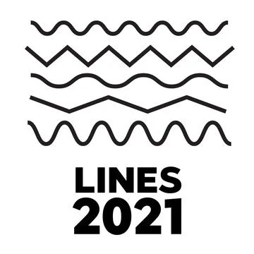 Set of wavy, zigzag, horizontal lines. Waves outline icon. Wave thin line sym Stock Illustration