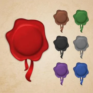 Set of wax seals Stock Illustration