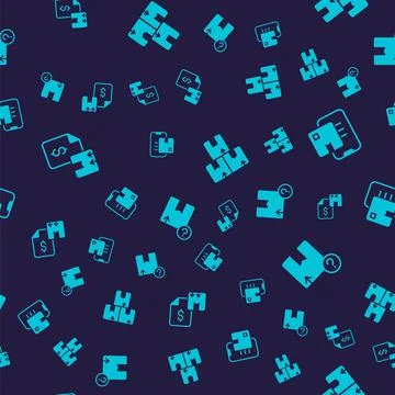 Set Waybill, Document tracking marker, Carton cardboard box and on seamless Illustrazione stock