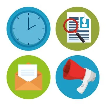Set of we are hiring concept elements Stock Illustration